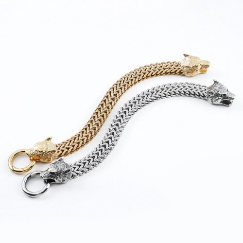 Rock Viking Wolf Charm Bracelet